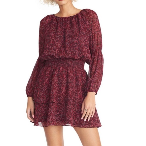 NWT Rachel Roy Lola Wild Pink & Black Leopard Draped Ruffle Tunic Dress - S - Picture 16 of 16